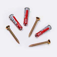 Coarse threaded screws with rawl plugs 3